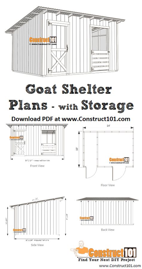 how to make a goat house with corrugated metal|10x14 goat shed plans.